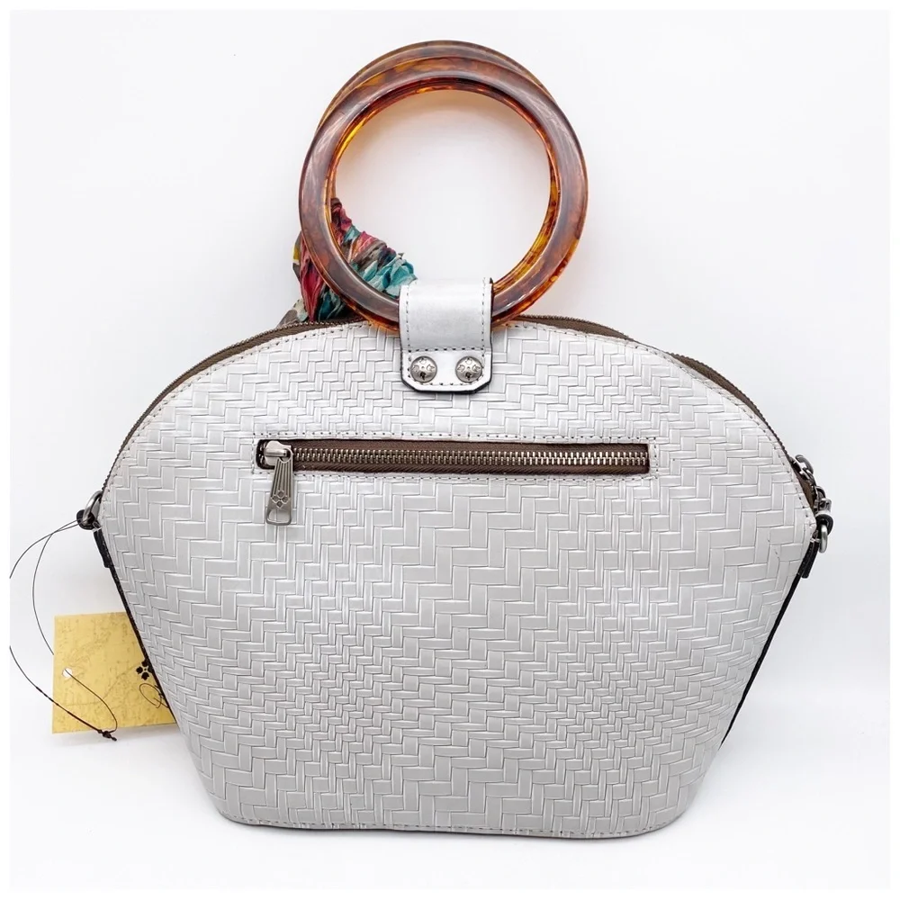 NWT Patricia Nash Meldola Dome Satchel‎ in Light Grey - Picture 4 of 12